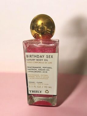 TRULY Birthday Sex Luxury Body Oil - Pink with Gold Cap BNWOB